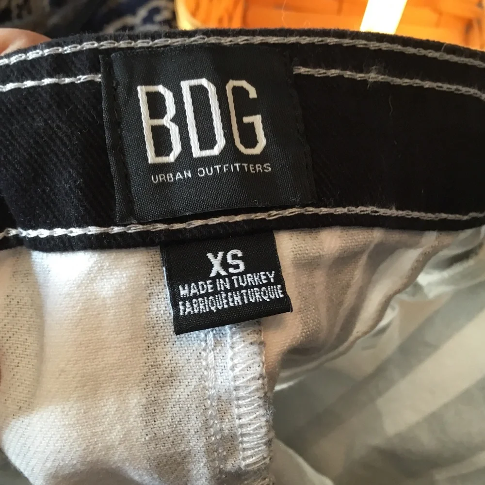 BDG Urban Outfitters Black & White Striped Denim Mini Skirt - XS